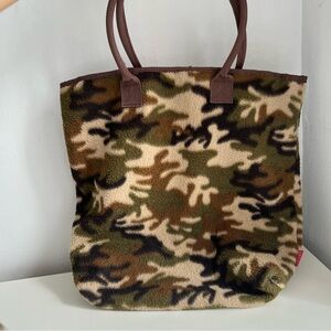 Camo Print Sherpa Tote Bag